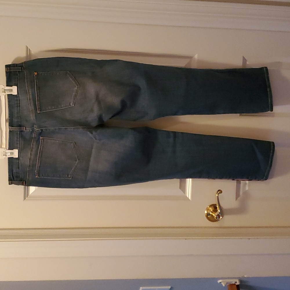 Chico's So Slimming Girlfriend Slim Leg Ankle Animal Print Trim Size 12R Jeans - Picture 5 of 14